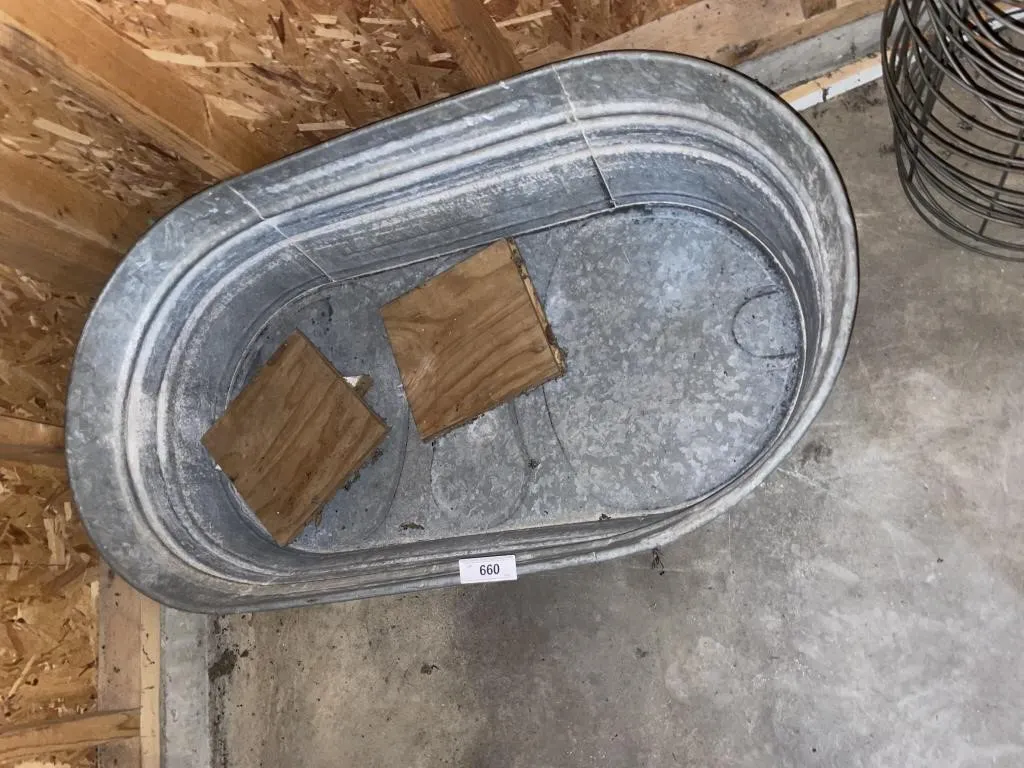Large galvanized tub