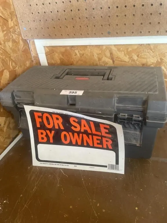 Plastic toolbox with contents, for sale by owner