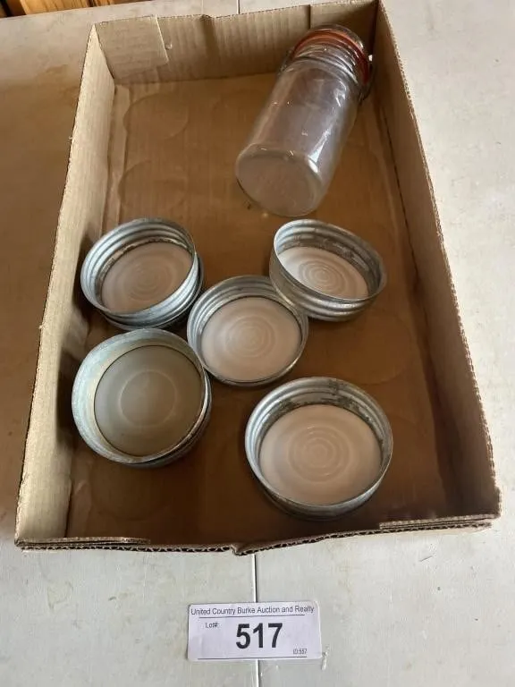 Zinc lids, Wheaton bail jars