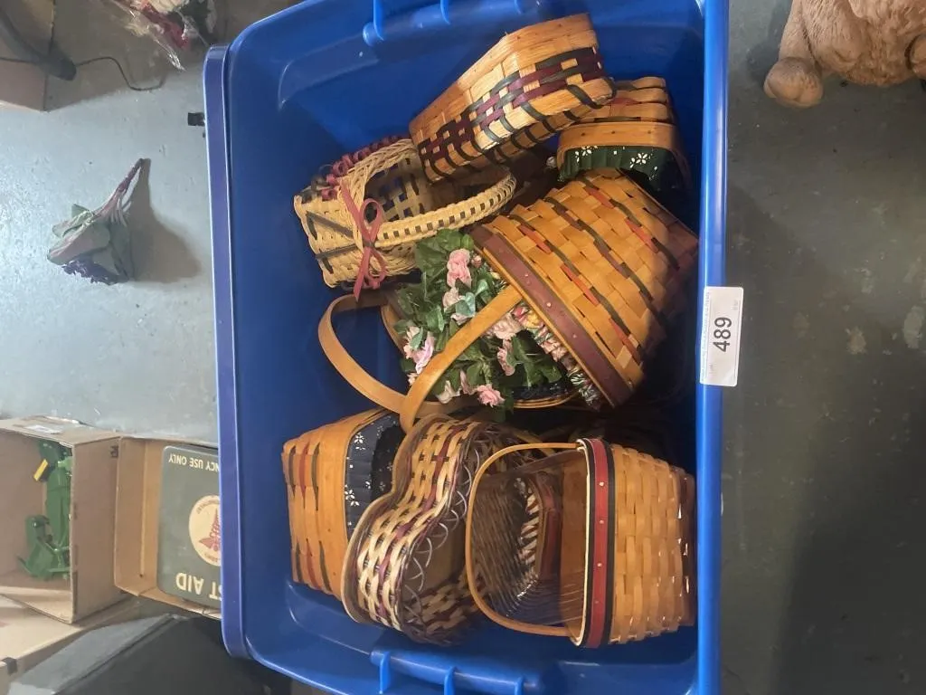 Longaberger baskets w/blue tote