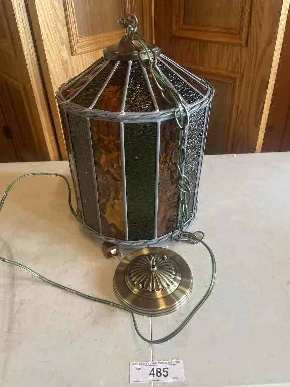 Stained glass hanging light