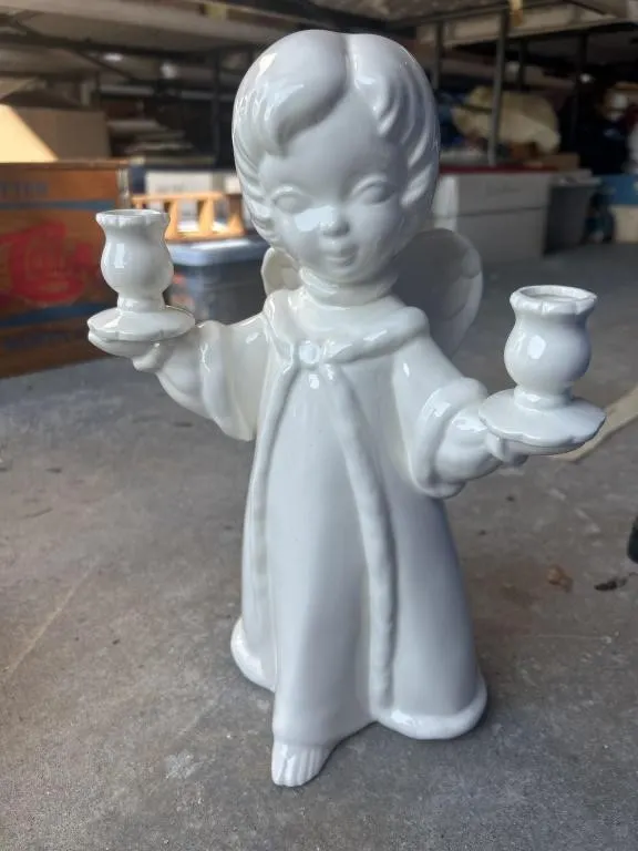 Ceramic angel candle holder