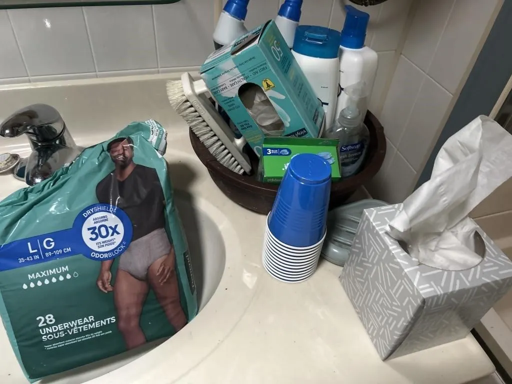 Dandruff shampoo, toilet bowl cleaner, scrub