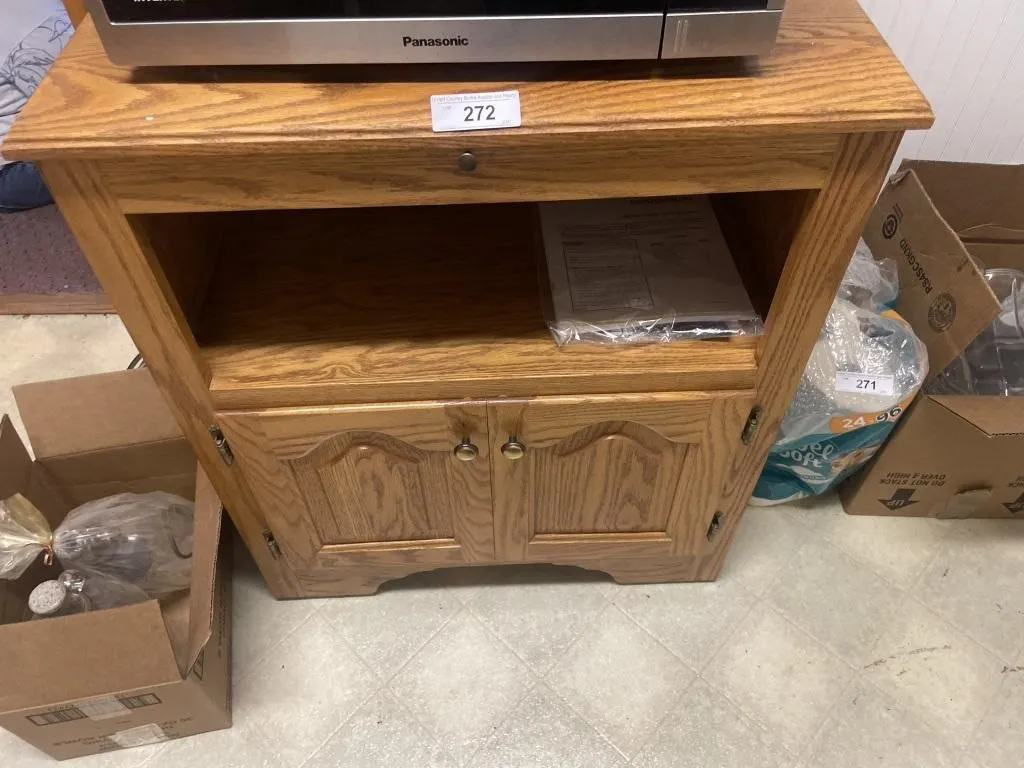 Wooden microwave stand