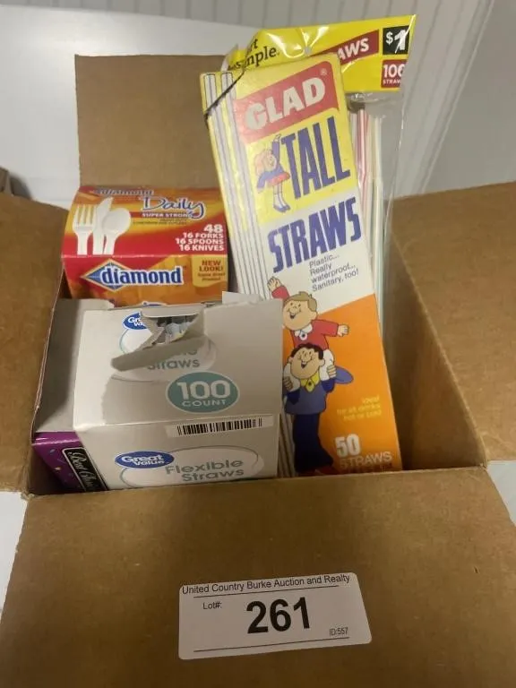 Plastic forks, spoons, straws