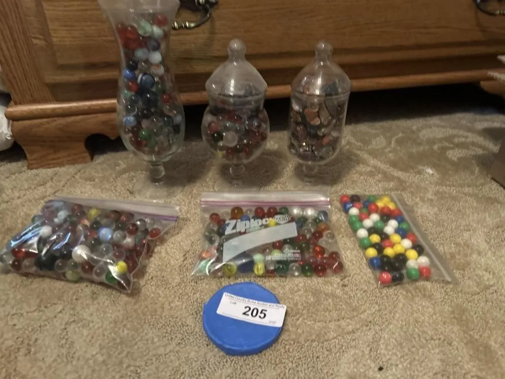 Marbles and rocks and jars
