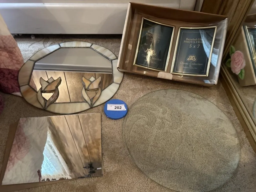Mirrors and glass picture frame