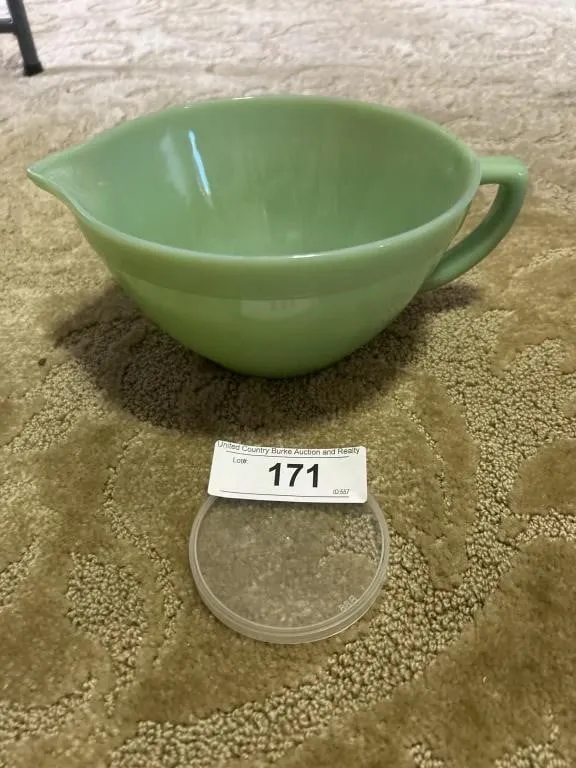 Jadeite fire king large measuring bowl