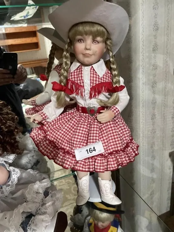 Ceramic western girl doll