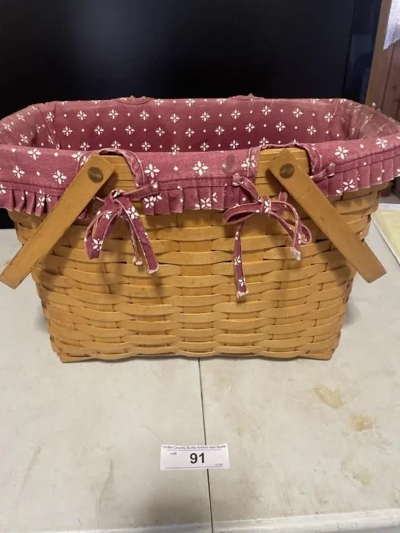Longaberger baskets basket with contents