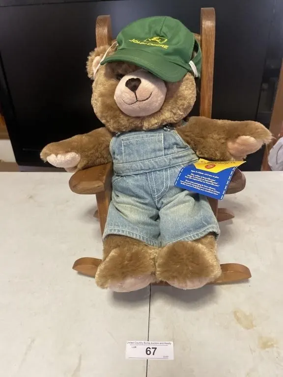 Bear with John Deere hat, hillbilly rocker
