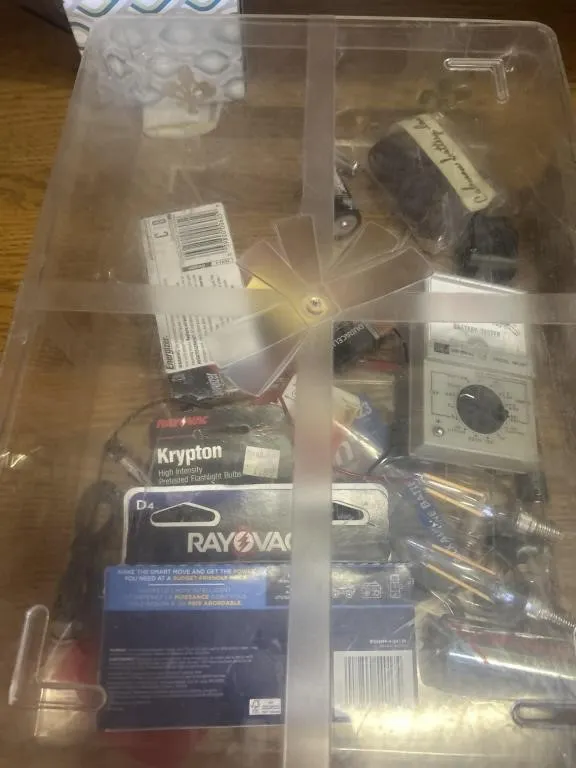 Miscellaneous batteries, flashlight bulbs,