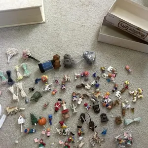 Plastic, ceramic, wooden, glass figurines