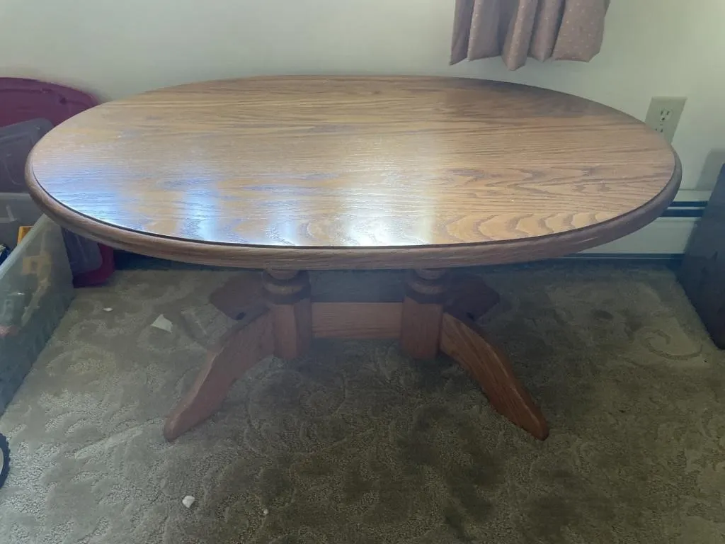 Wooden oval coffee table