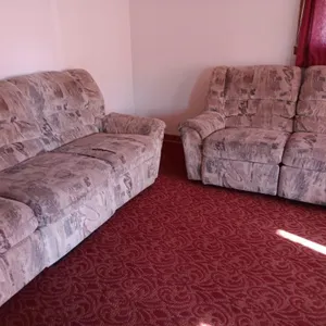 Reclining sofa approximately 84x32x 36 & love