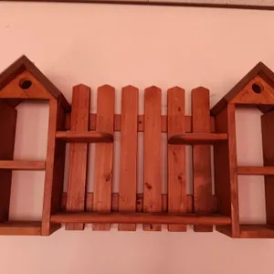 Wooden picket fence wall shelf approximately