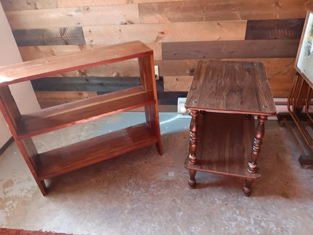 Book shelf 32x9.75x30 & side table 16x24x23