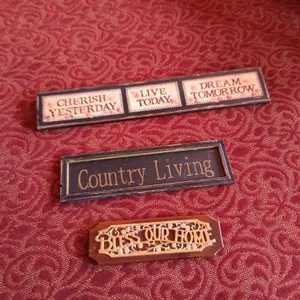 Wall decor, cherish 36.5x6.5, country 24x7, bless
