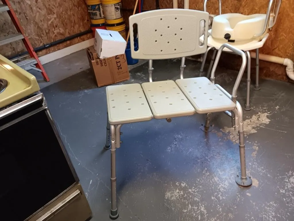 Shower Chair, adjustable height & walker
