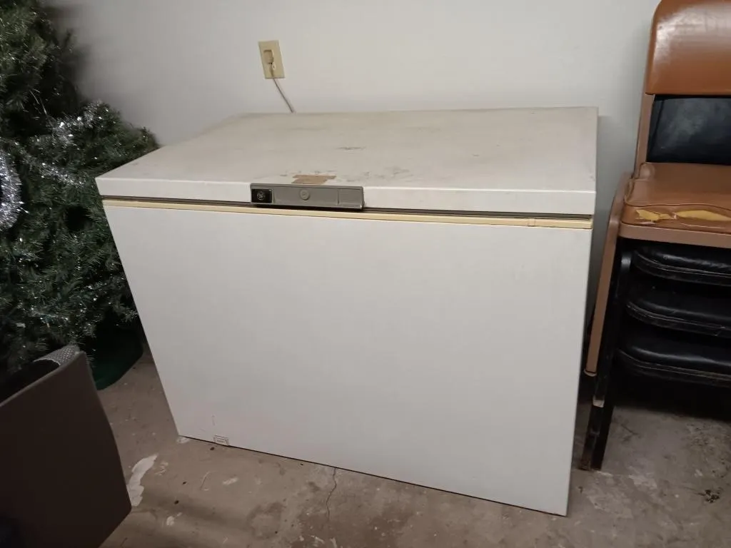 GE Deep Freezer. Works. Approx 35x46x27