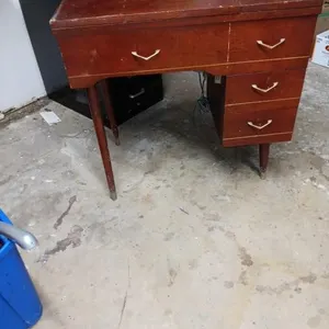 Sewing Machine Cabinet With Sewing Machine.