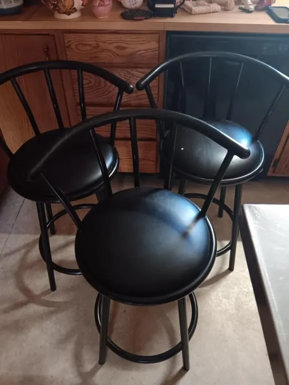 Three black barstools
Second floor buyer must