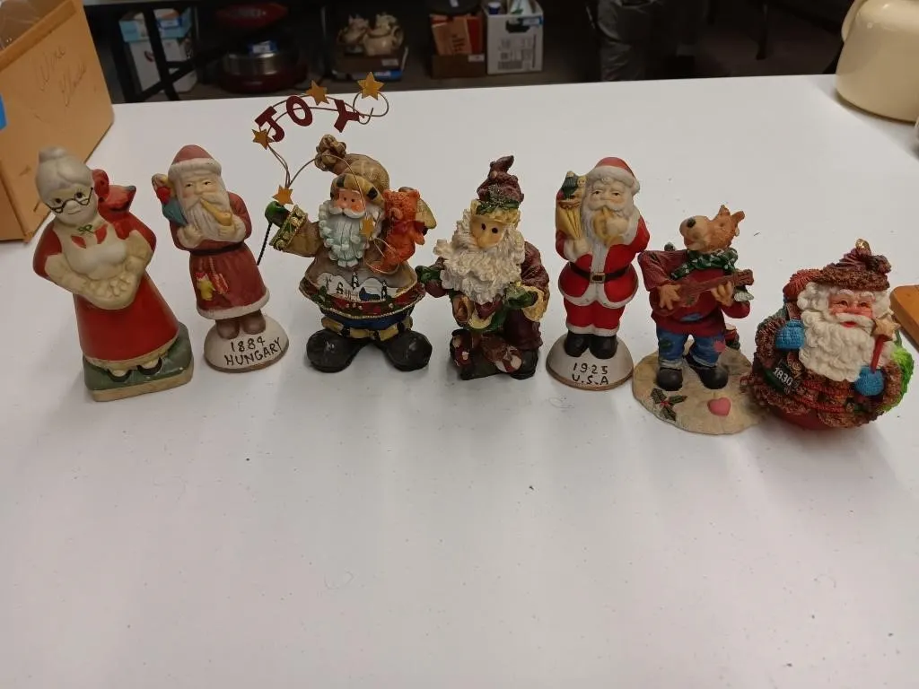 Christmas figurines 7" to 2"