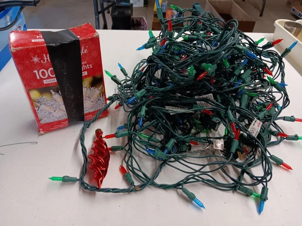 Christmas lights, boxed mini lights untested,