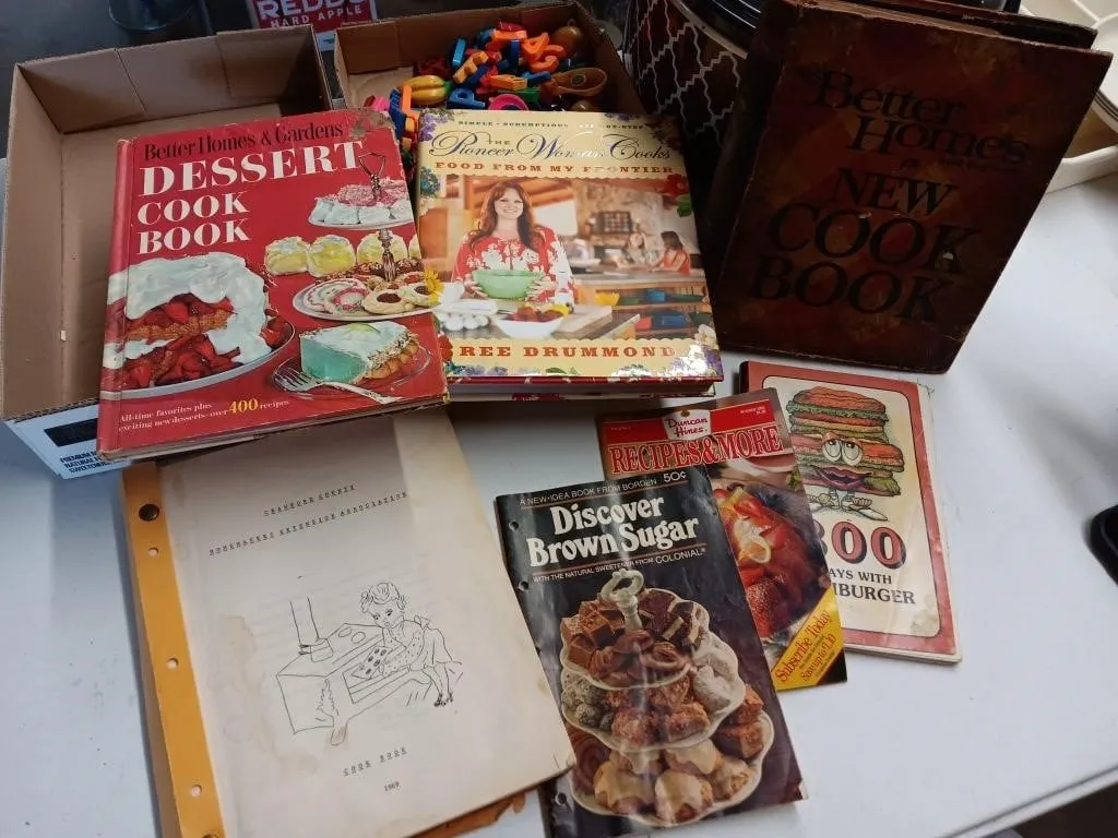 Cook books, including Pioneer Woman Cooks.