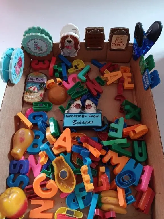 Fridge magnets, letter & numbers, clip magnets