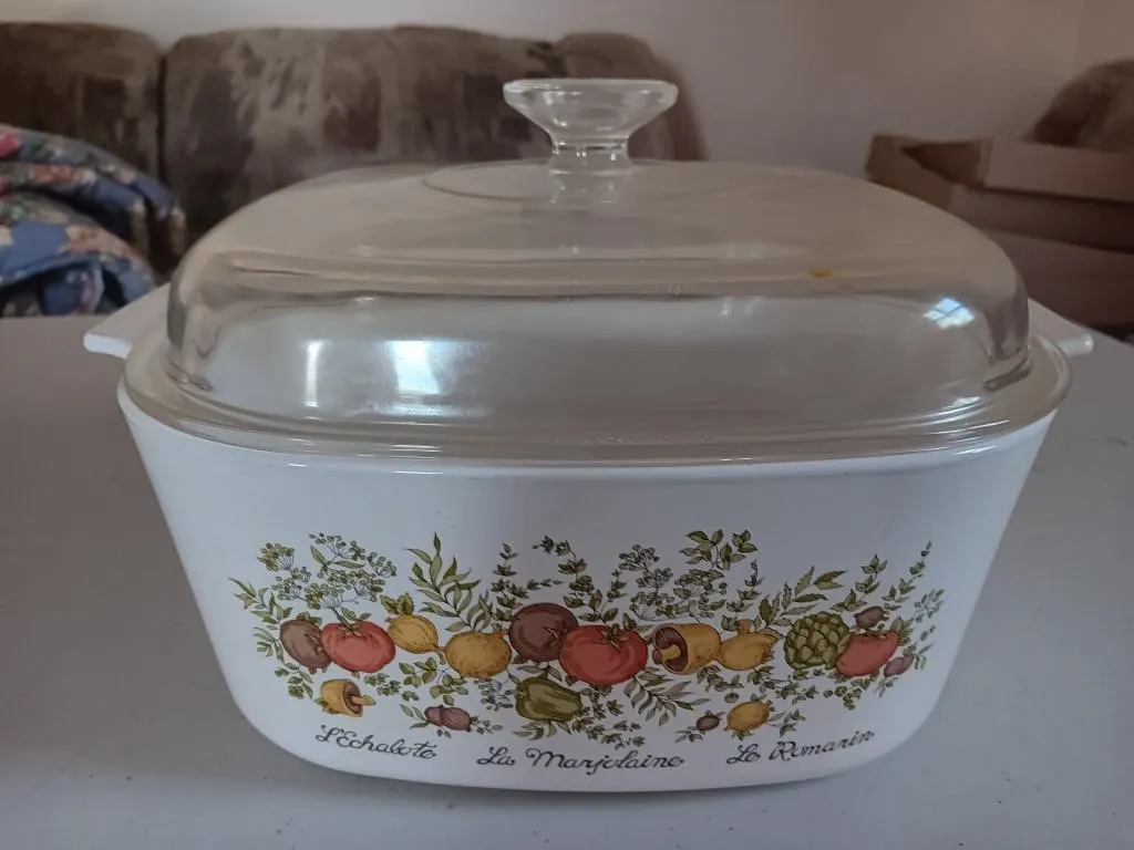 Corning Ware casserole dish.
SPICE OF LIFE