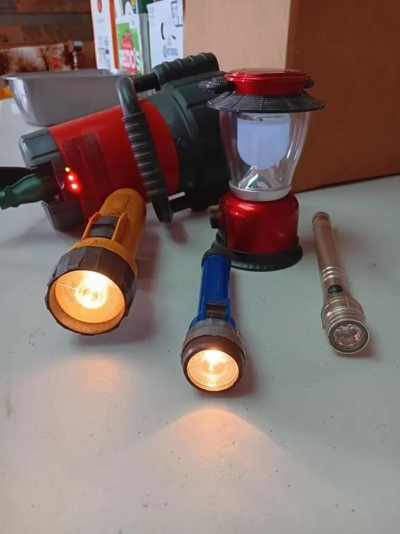 Assorted flashlights lantern and rechargeable
