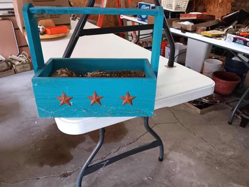 Wooden Planter. Approx 14x16.5x8