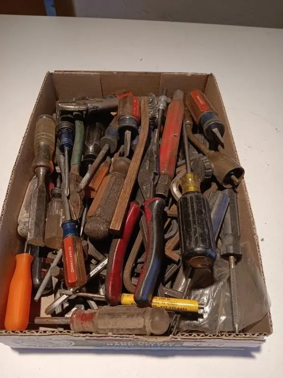 Assortment of hand tools.