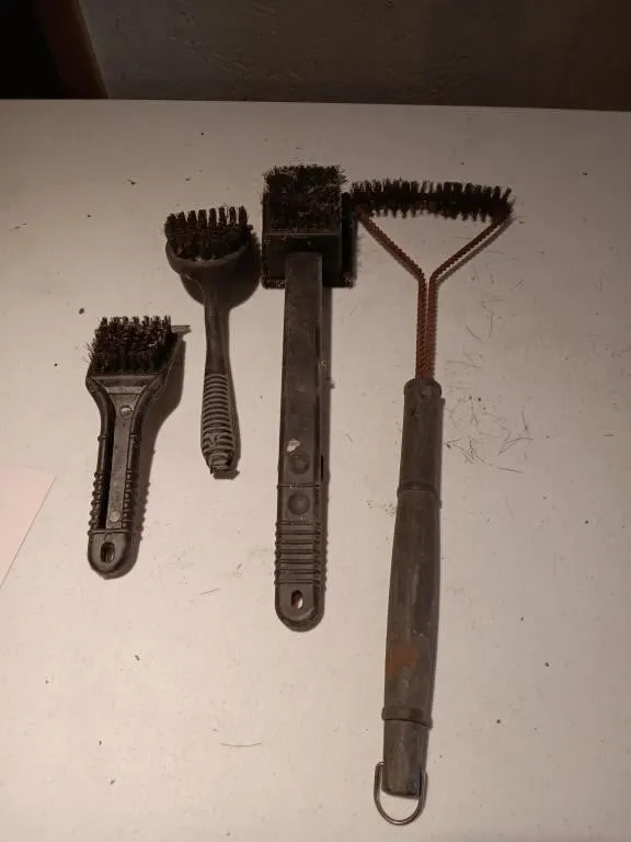 Grill brushes/scrapers.