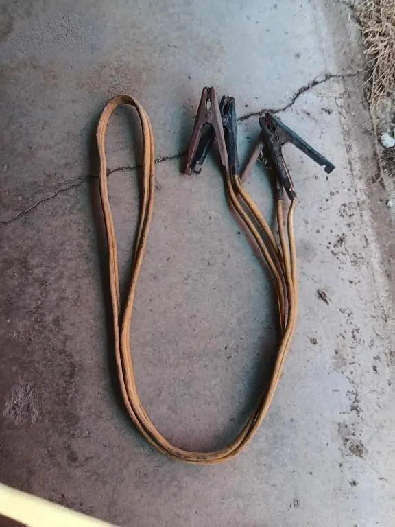 Heavy duty jumper cables approximately 8.5' long.