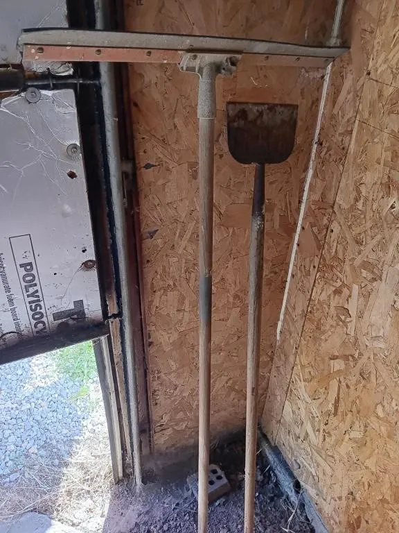 Garden Spade and Floor Squeegee.