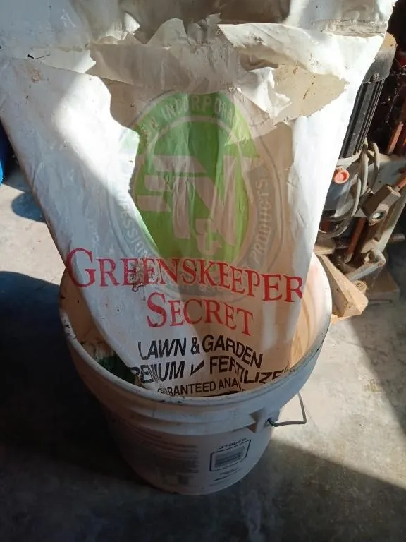 Greenskeppers Secret premium fertilizer.