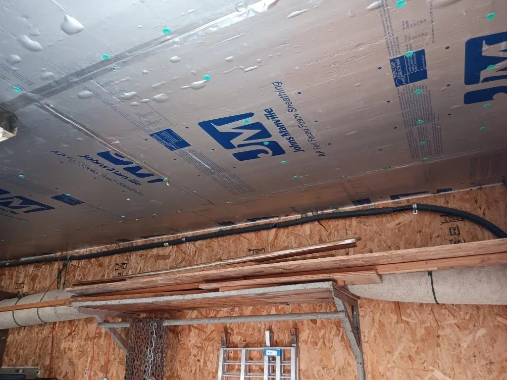 Scrap wood and roll of carpet. Carpet seems to be