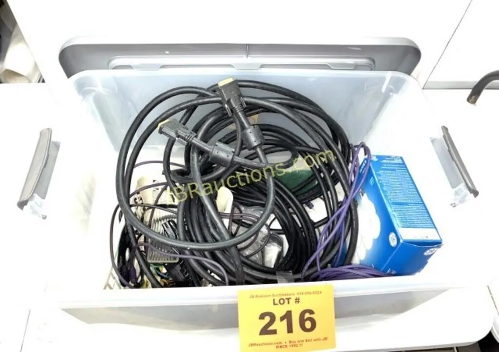 BOX OF CABLES AND WIRES