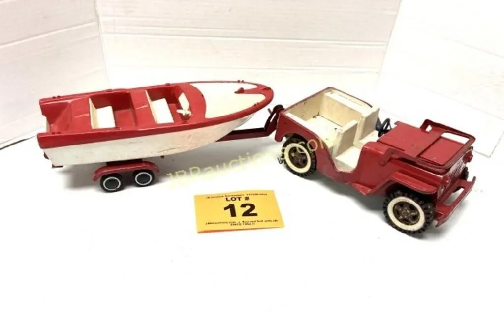 TONKA TRUCK AND BOAT - HAS BEEN REPAINTED