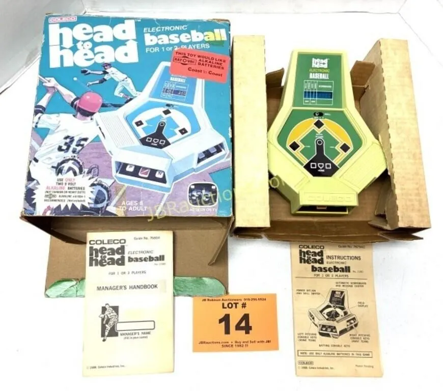HEAD TO HEAD BASEBALL COLECO 1980 W BOOKS