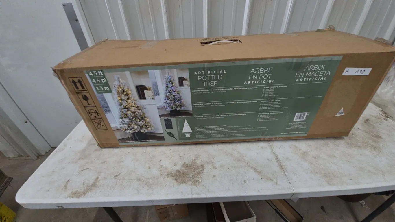 Artificial Potted Tree, 4.5 Ft, 200 Radiant Micro LED Lights
