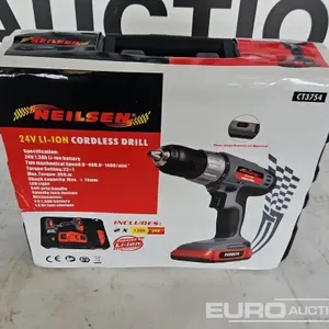 Unused Neilsen 24v Cordless Drill 