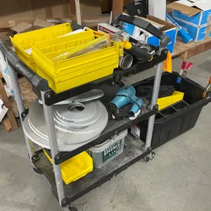 Rolling Shop Cart and Shop Supplies