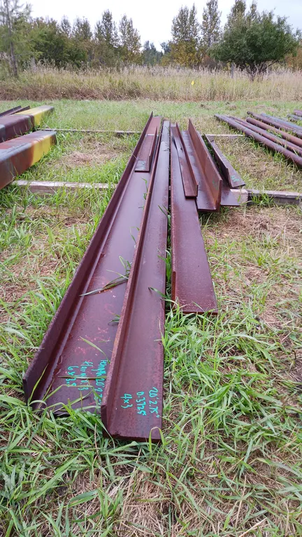 8 lengths of Angle Iron *Stored Outside* Structural Steel