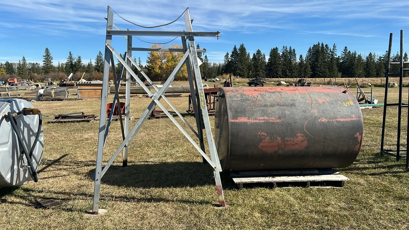 Approximately 500 Gallon Steel Fuel Tank with Stand