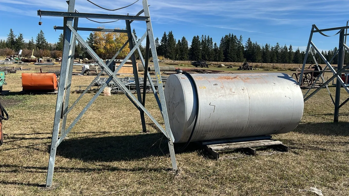 Approximately 500 Gallon Steel Fuel Tank with Stand