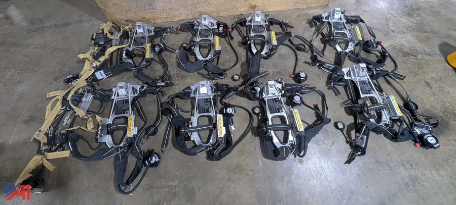 (10) Scott 2.2 Air-Paks with (20) Air Cylinders and (7) Storage Cases