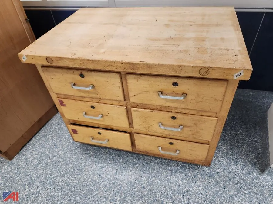Six Drawer Block Top Cabinet